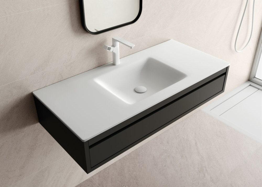 Atenas built into countertop Glacier White