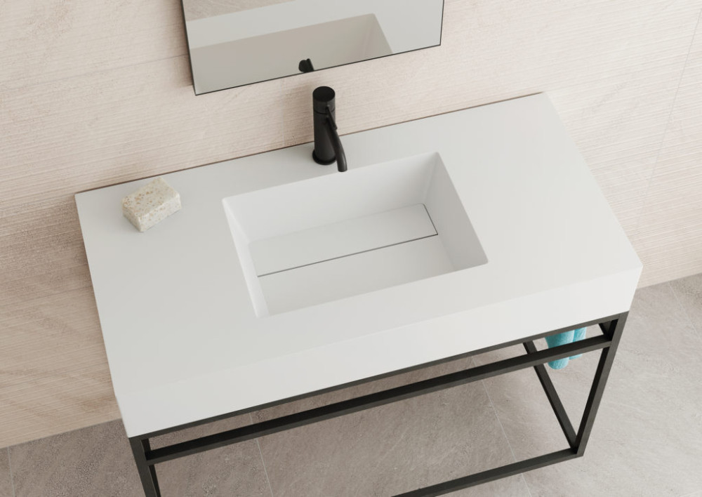 Berna built into countertop Glacier White