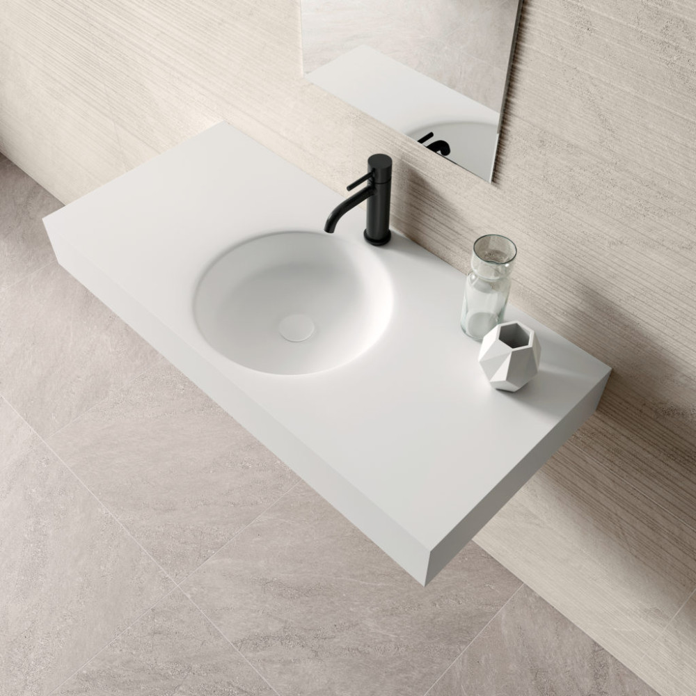 Lisboa built into countertop Glacier White