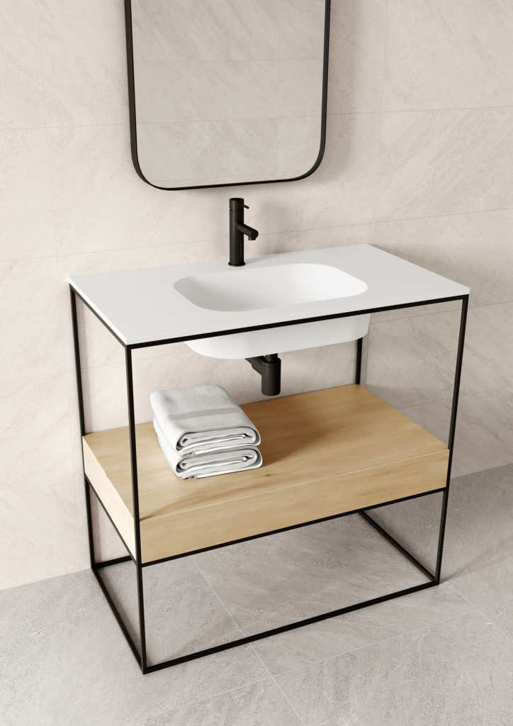 Niza built into countertop Glacier White
