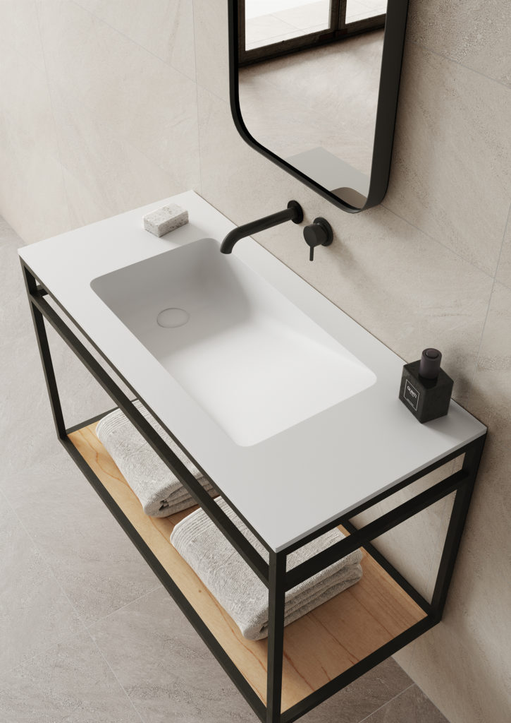 Viena built into countertop Glacier White